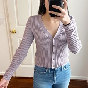 GAP Petite Skinny Rib Cropped Cardigan